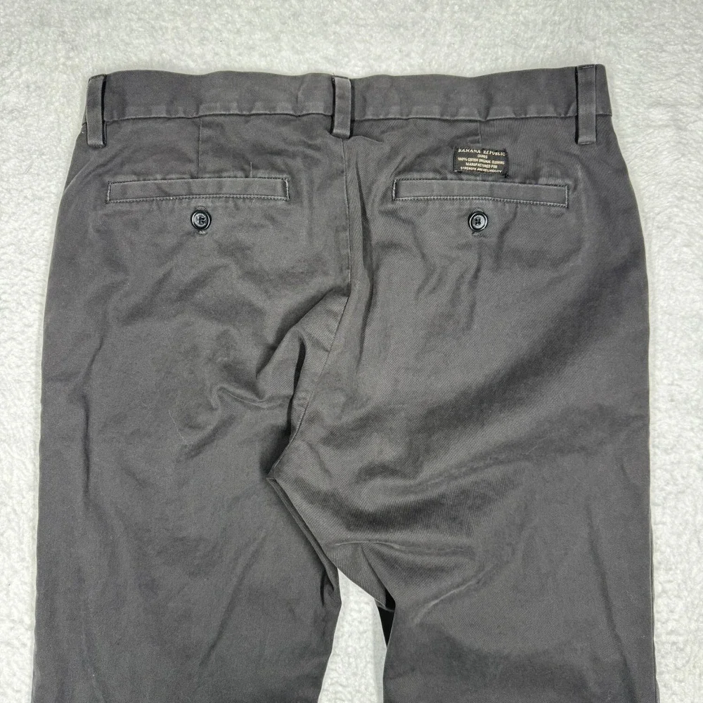 Banana Republic Emerson Chino Pants Gray Straight Leg‎ Casual Men's Size 32x34